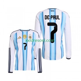 Argentina Rodrigo De Paul 7 Domaći Nogometni Dres World Cup 2026 Dugim Rukavima